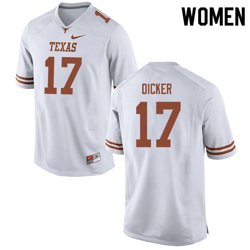 Women #17 Cameron Dicker Texas Longhorns College Football Jerseys Sale-White
